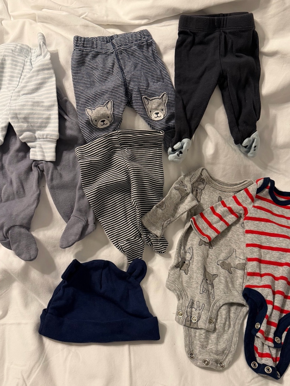 The Children's Place Navy, Gray & Red Baby Bodysuit and Pants Set